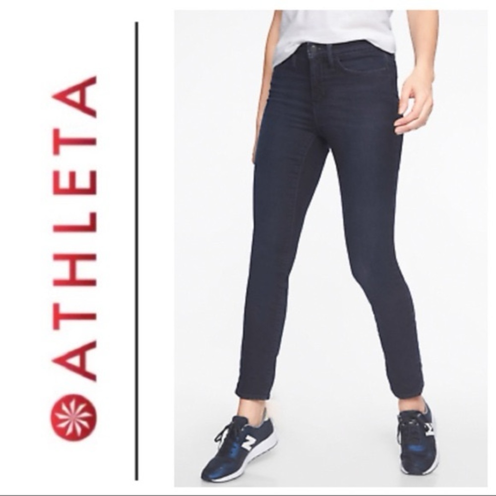 Athleta Sculptek Overdye Skinny Jeans Size 10 women’s dark wash